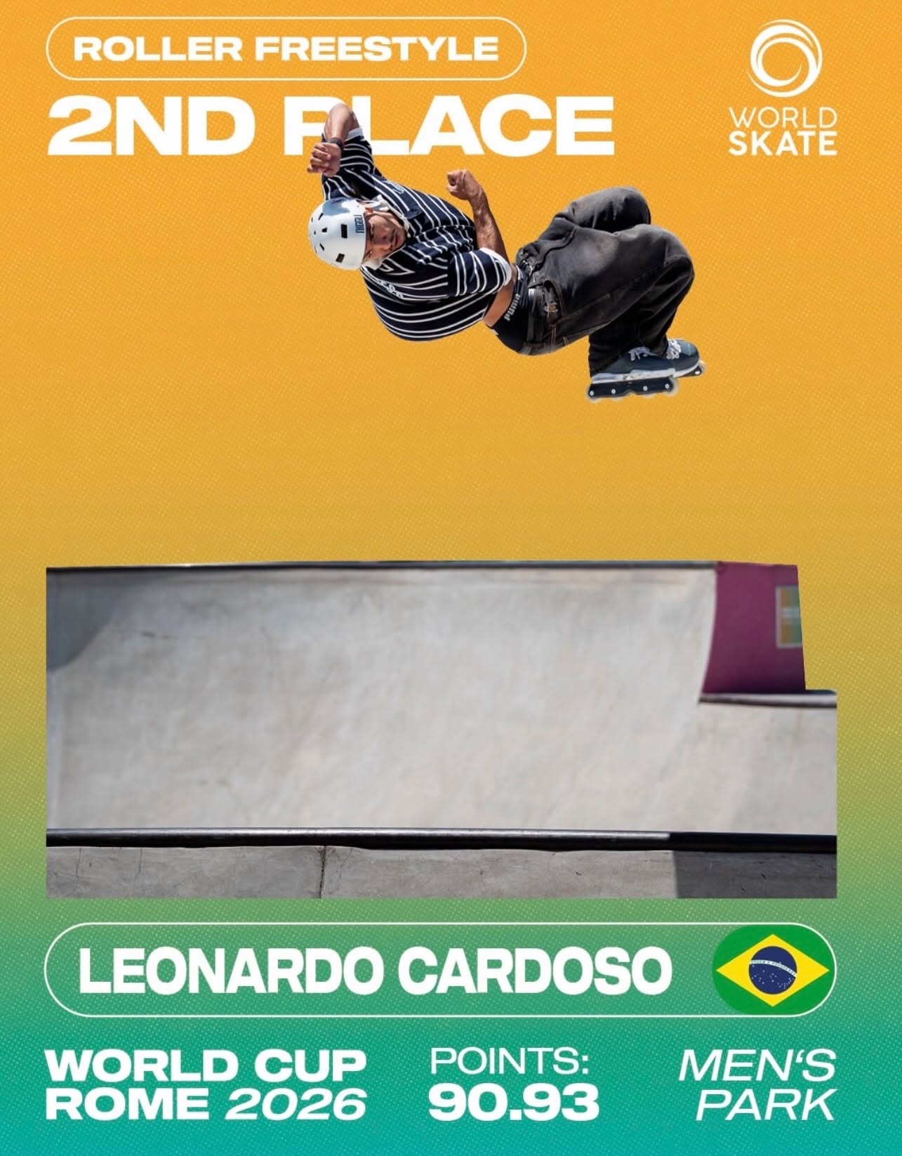 Leonardo Mansano – 2 lugar no word cup rome 2026