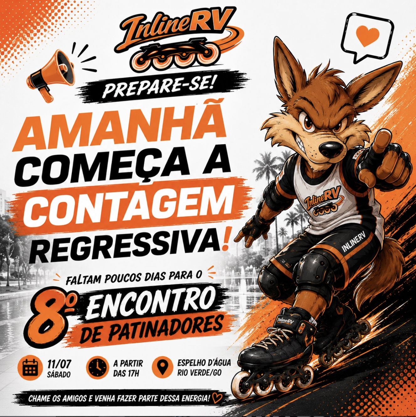 Amanhã começa a nossa contagem regressiva para o 8º Encontro de Patinadores